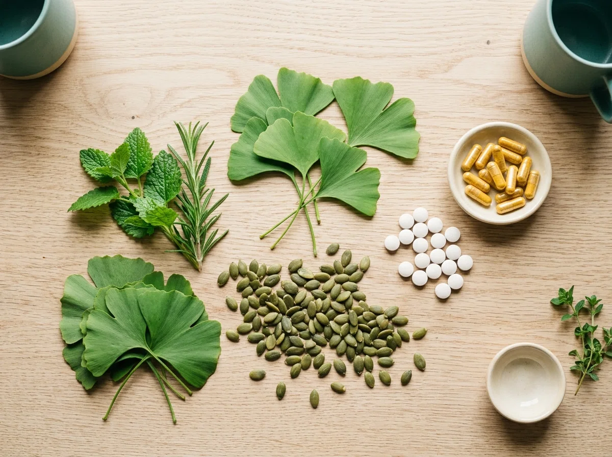 Naturliga ingredienser för Revixol - ginko-blad, pumpafrön, magnesium och B-vitaminer